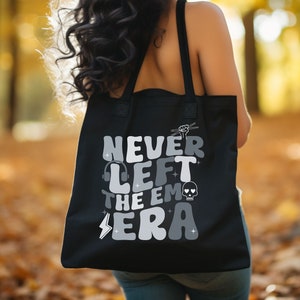 Emo Tote Bag, emo gift, emo gifts, emo shirt, emo bag, music tote bag, gothic bag, rock style bag, emo style, gift for emo, elder emo, music