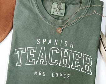 Custom spanish teacher shirt custom spanish teacher shirt for women personalized spanish teacher shirt custom spanish teacher gift, maestra