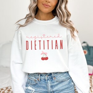 Registered Dietitian Sweatshirt, coquette registered dietitian sweatshirt, registered dietitian gift, registered dietician sweatshirt, rd afbeelding 2