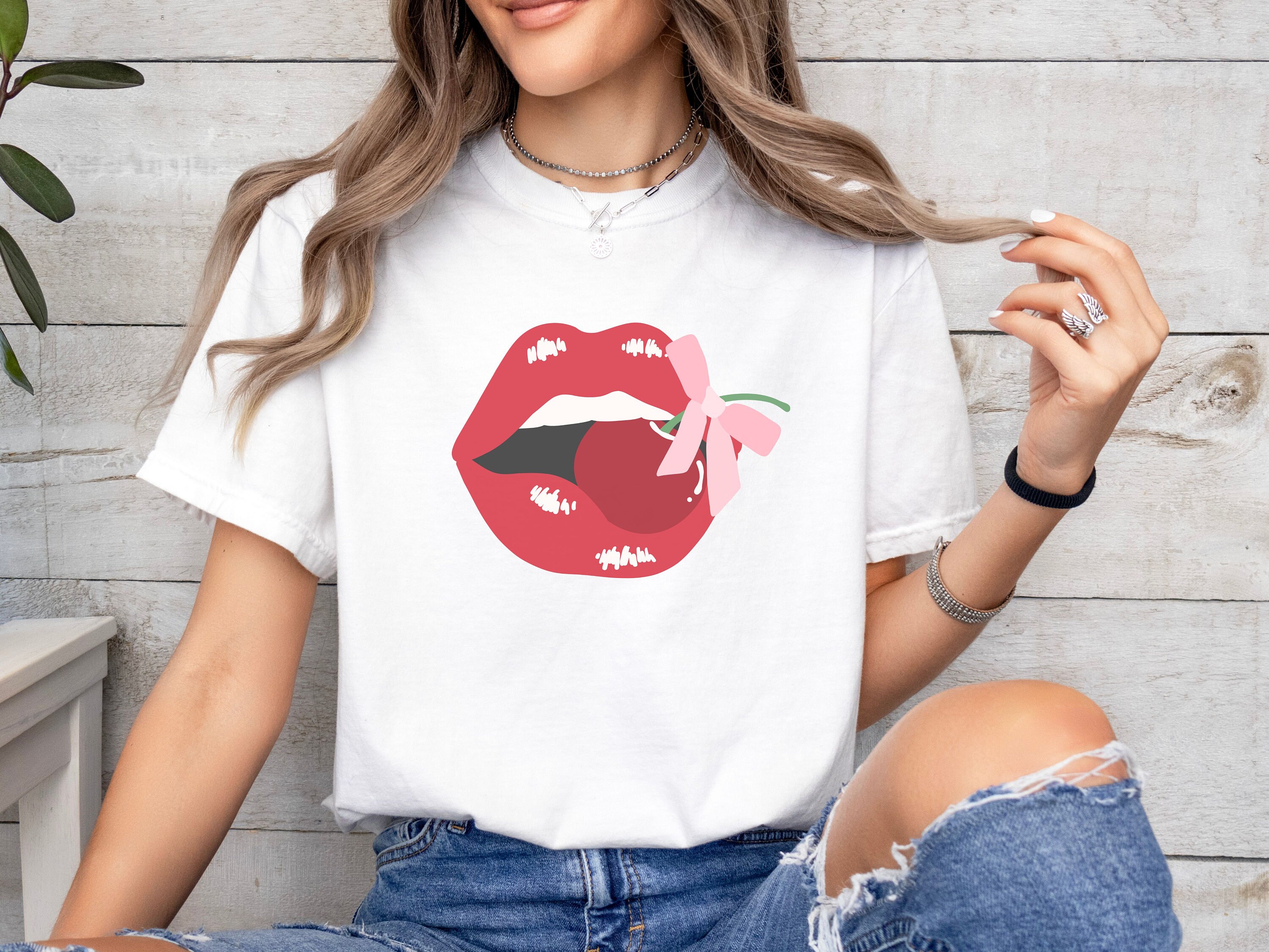 Cherry Lips Tee - Etsy