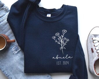 Custom abuela Sweatshirt, abuela sweatshirt, abuela gift, gift for abuela, abuela cumpleanos, custom abuela gift, grandmother sweatshirt