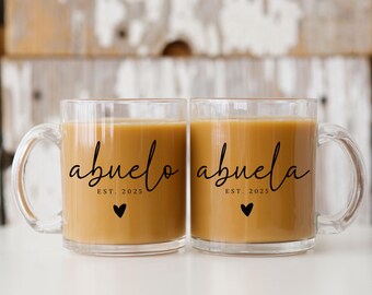 abuelo abuela glass mug, abuela proposal, abuela proposal, abuelo abuelo gifts, abuela gift, gift for grandparents, gift for abuelo, abuela