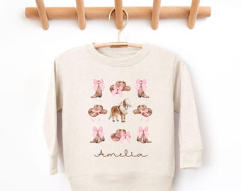 custom toddler horse sweatshirt, toddler coquette horse sweatshirt, custom child horse sweatshirt, gift for horse lover, gift for horse ride