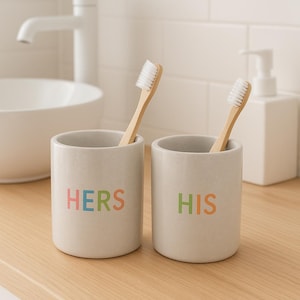Concrete mug handmade, customizable | cute designs | toothbrush mug, candy jar, organizer, wedding gift | lemons | for girlfriend