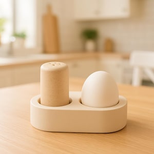 Concrete egg cup for 2 eggs – Egg cup duo – Minimalist & modern – Handmade breakfast accessory