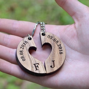Paar Schlüsselbund Personalisiertes Geschenk für Freund Freundin Passender Schlüsselring Jahrestag Geschenke für Freund Valentinstag Geschenke