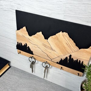 Rustic Wooden Key Holder – Wall-mounted Key Organizer, Handcrafted ...