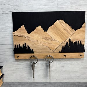 Rustic Wooden Key Holder – Wall-mounted Key Organizer, Handcrafted ...