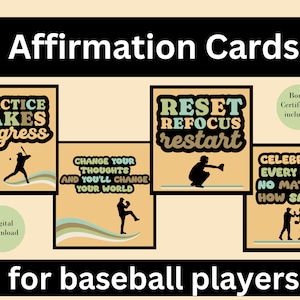 Carte di affermazione nel baseball, Carte motivazionali per atleti, Incoraggiamento per i giocatori, Consapevolezza, Affermazioni positive, allenatori