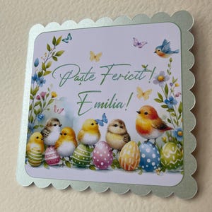 Felicitare de Paste personalizata, cartão de Páscoa romeno personalizado