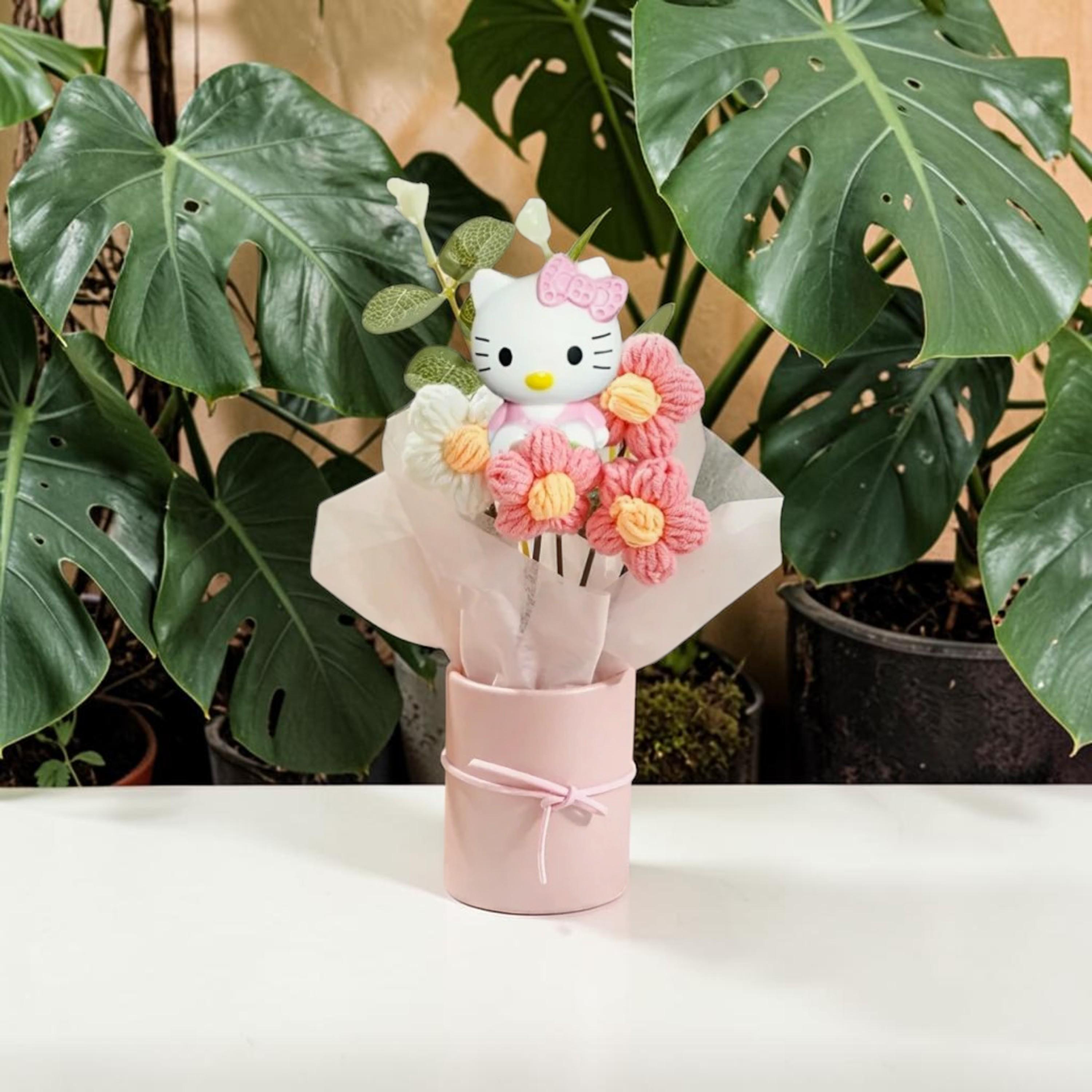 ハローキティの花束、サンリオ、クロミ、かぎ針編みの花束、誕生日