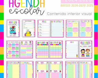 AGENDA ESCOLAR 2024-2025/ Agenda docente/ 2024-2025/ Medio Oficio/ Archivo editable y PDF/ Agenda docente imprimible.