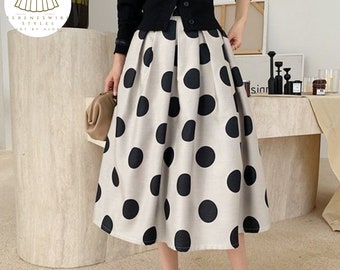 Simple Streetwear Skirt | Polka Dot Wear | High Waisted Style | Ladies Fashion