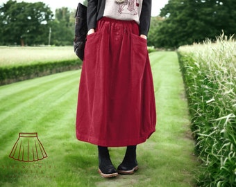 Loose Corduroy Skirt | Elastic Waist Style | Streetwear Clothing