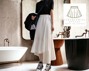 Ladies Long Skirt | Pleated High Waist | Stylish Breathable Clothes | Fashion Wear