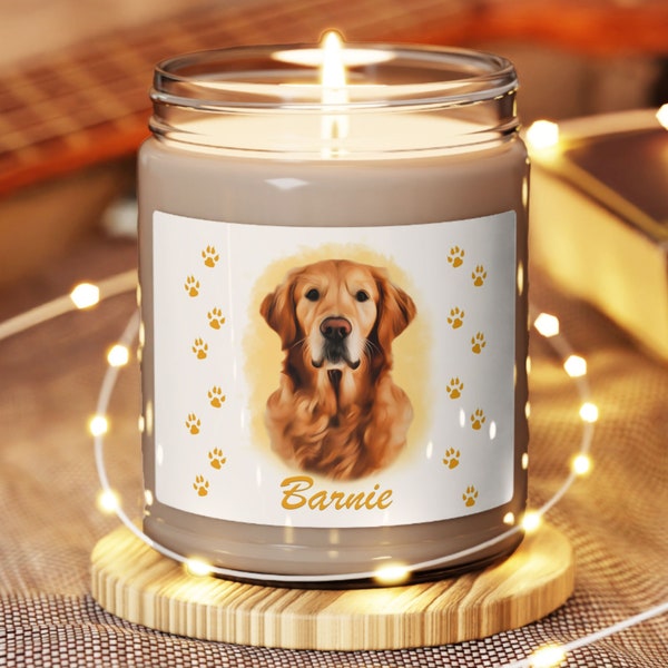 Personalized Dog Portrait Candle | Scented Soy Candle | Dog Lover Gift | Dog Mom Gift | Funny Dog Gifts I Puppy Candle 9oz