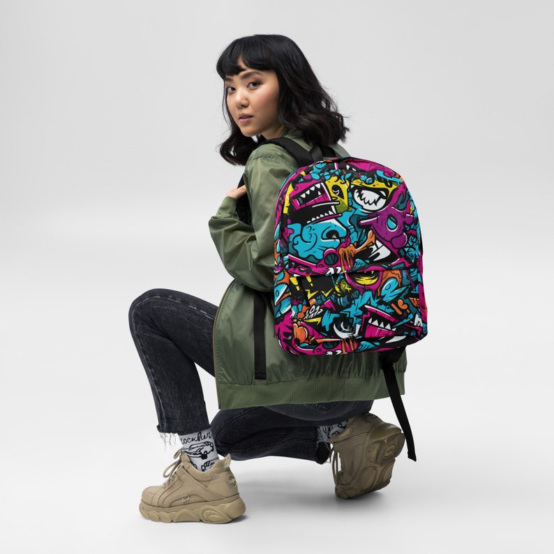 Graffiti Art Backpack, Urban Rucksack, Street Art Lover School Bag