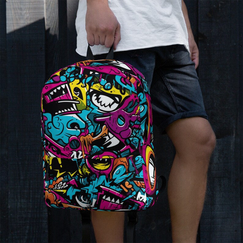Graffiti Art Backpack, Urban Rucksack, Street Art Lover School Bag