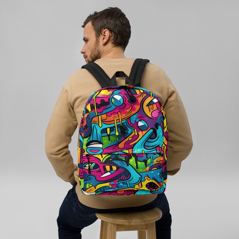 Graffiti Art Backpack, Urban Rucksack, Street Art Lover School Bag