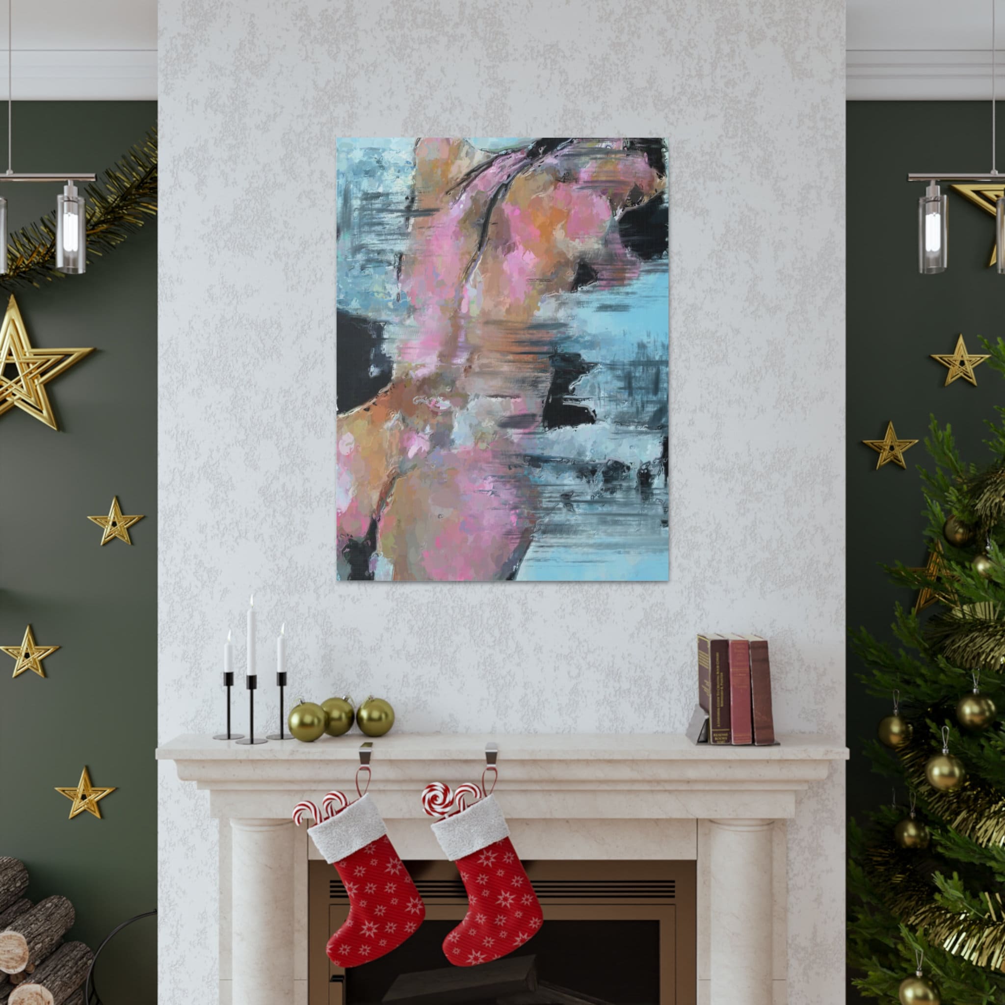 Pink Panther, Nude Woman Painting, Erotic Art Original, One Color