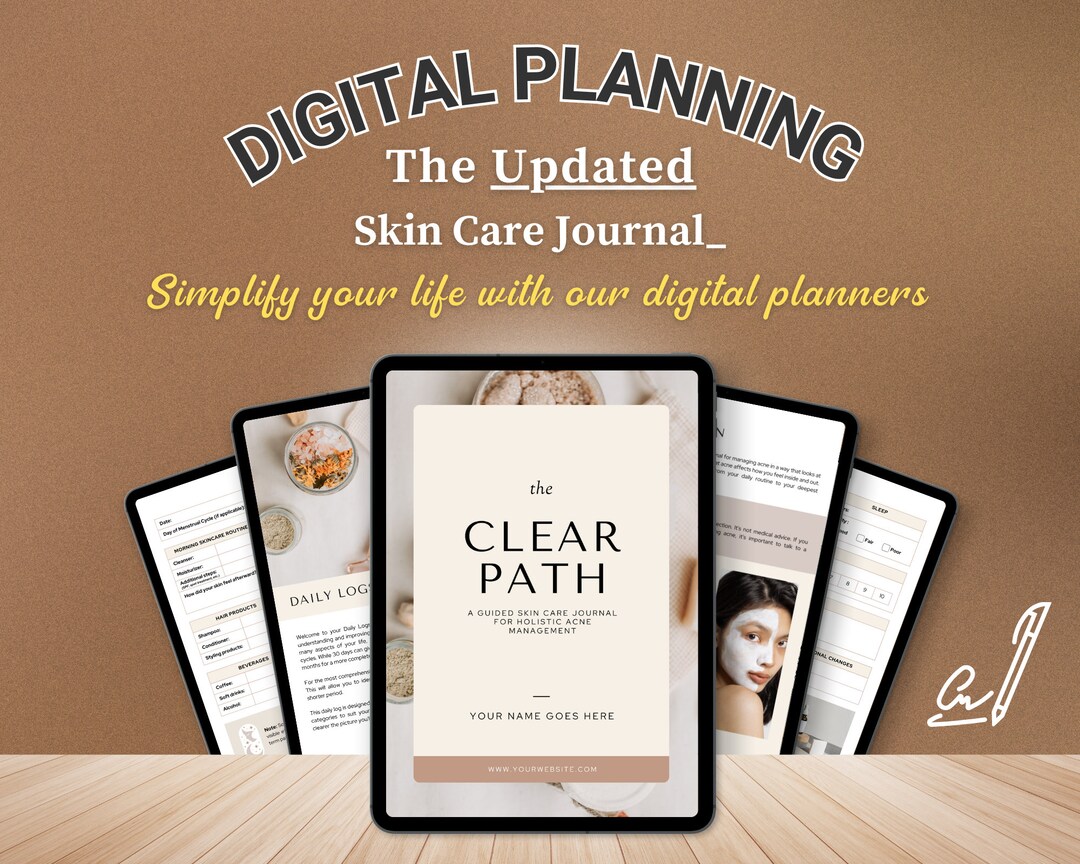 Skin Care Journal, Self Care Journal Template, Digital Skin Care Notion