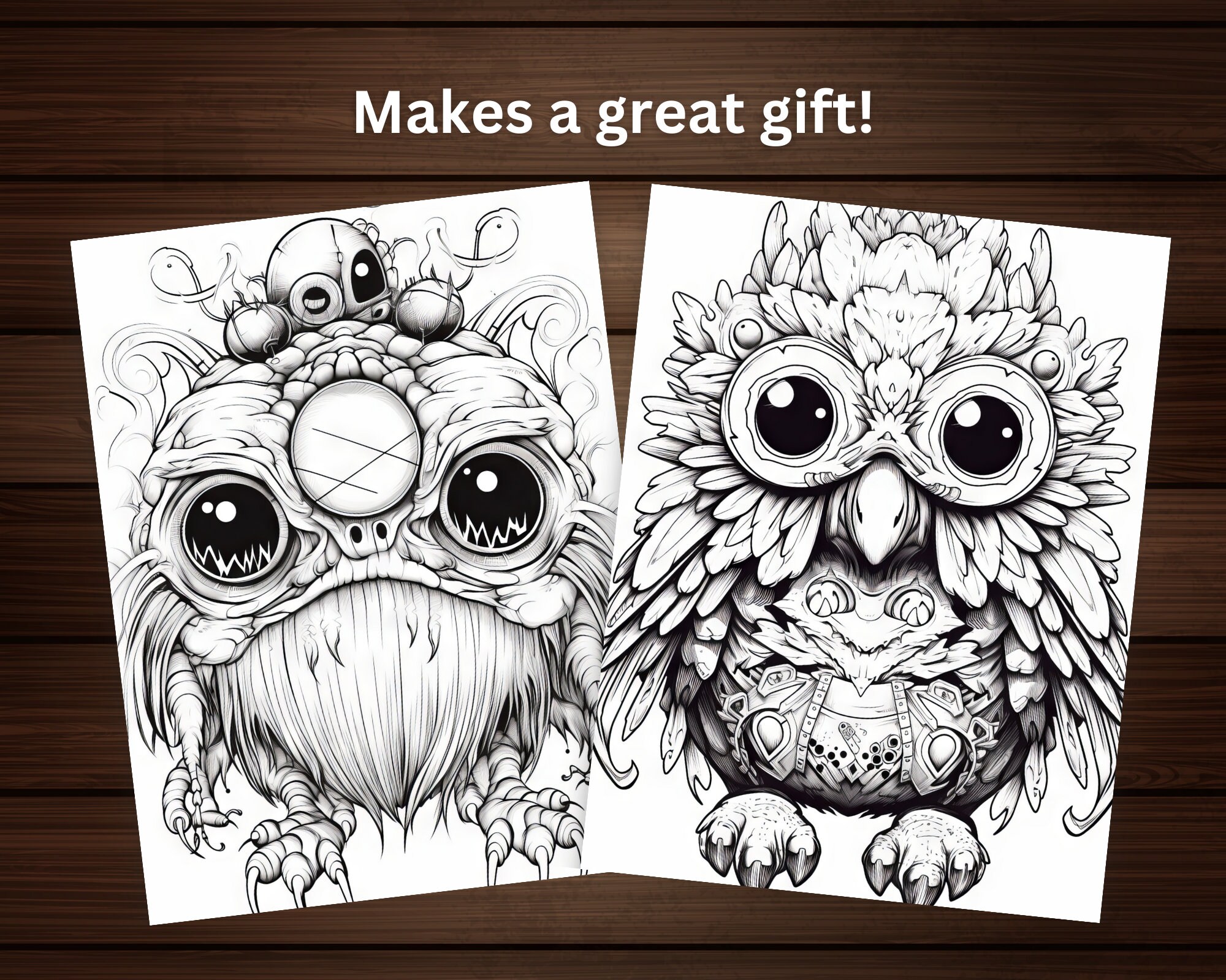 Creepy Cute Animals Coloring Book, Digital Coloring Book for Adults ...