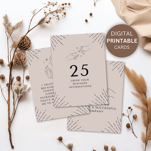 Cartes de visite avec affirmations du jour, Développez votre entreprise Cartes de affirmations, Cartes d'encouragements imprimables, Cartes téléchargeables