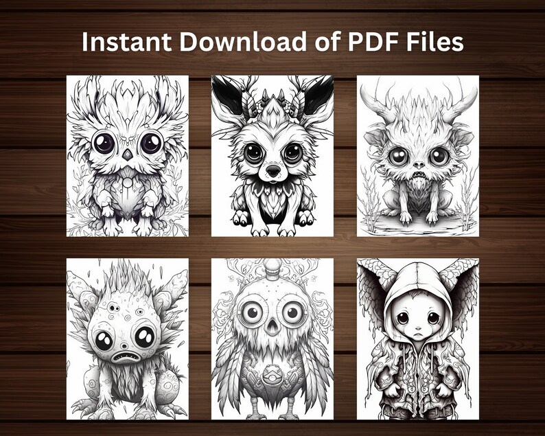 Creepy Cute Animals Coloring Book, Digital Coloring Book for Adults ...