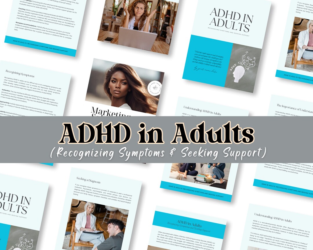 ADHD in Adults Digital Guide, ADHD Printable Recognizing Symptoms ...