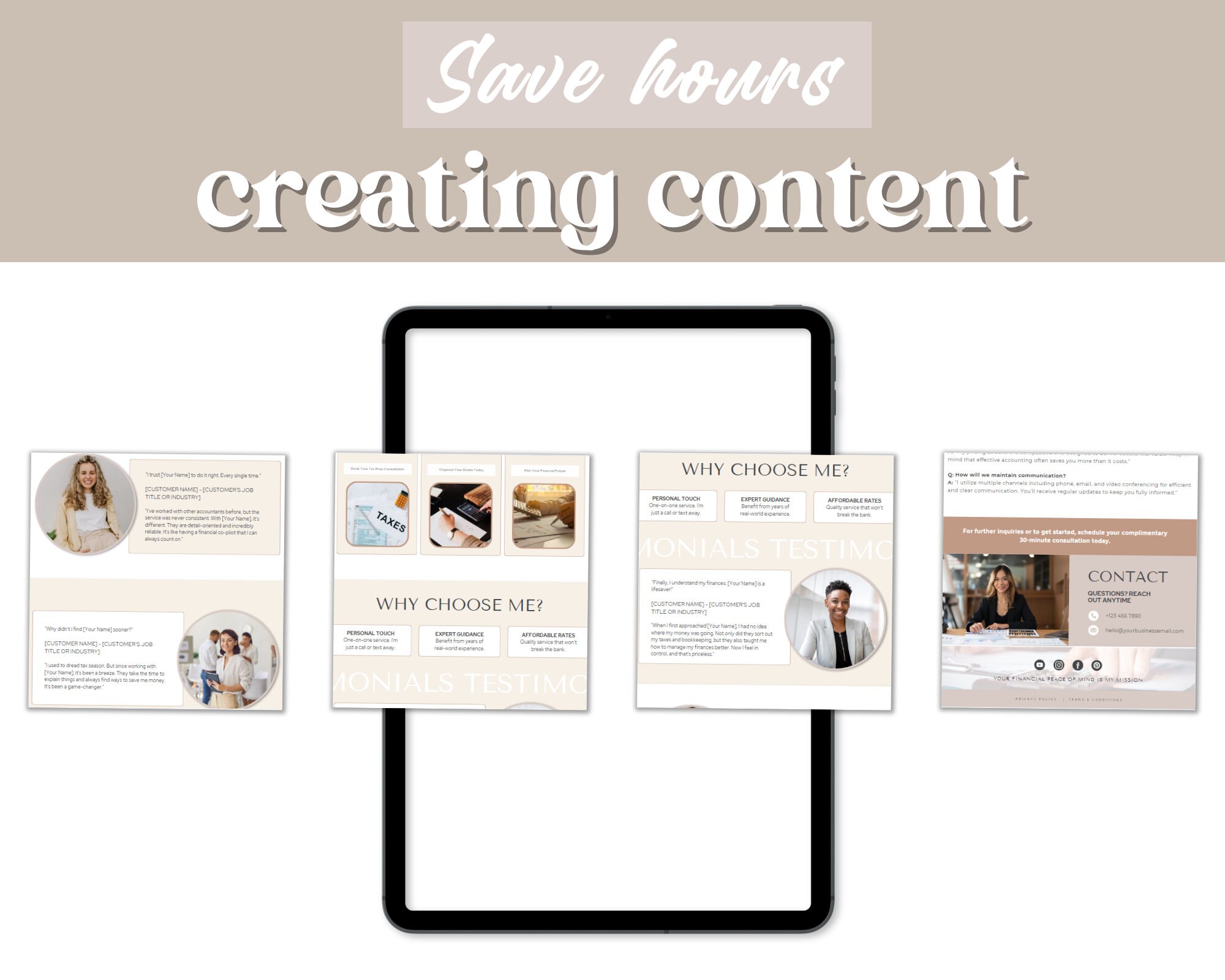 Accounting Template, Accounting Website Template, Canva Bookkeeping
