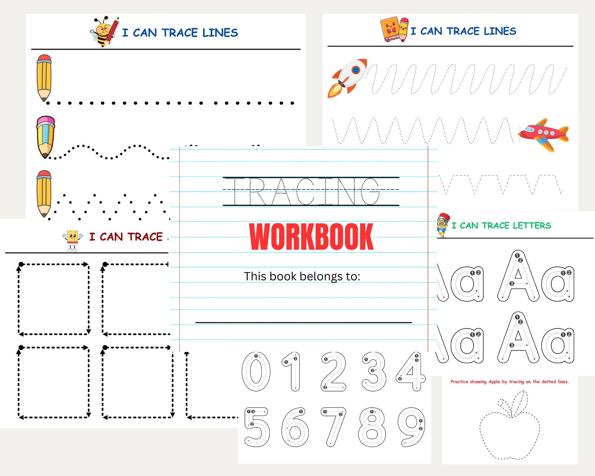 Tracing Worksheet, Tracing Worksheet PDF File - Etsy