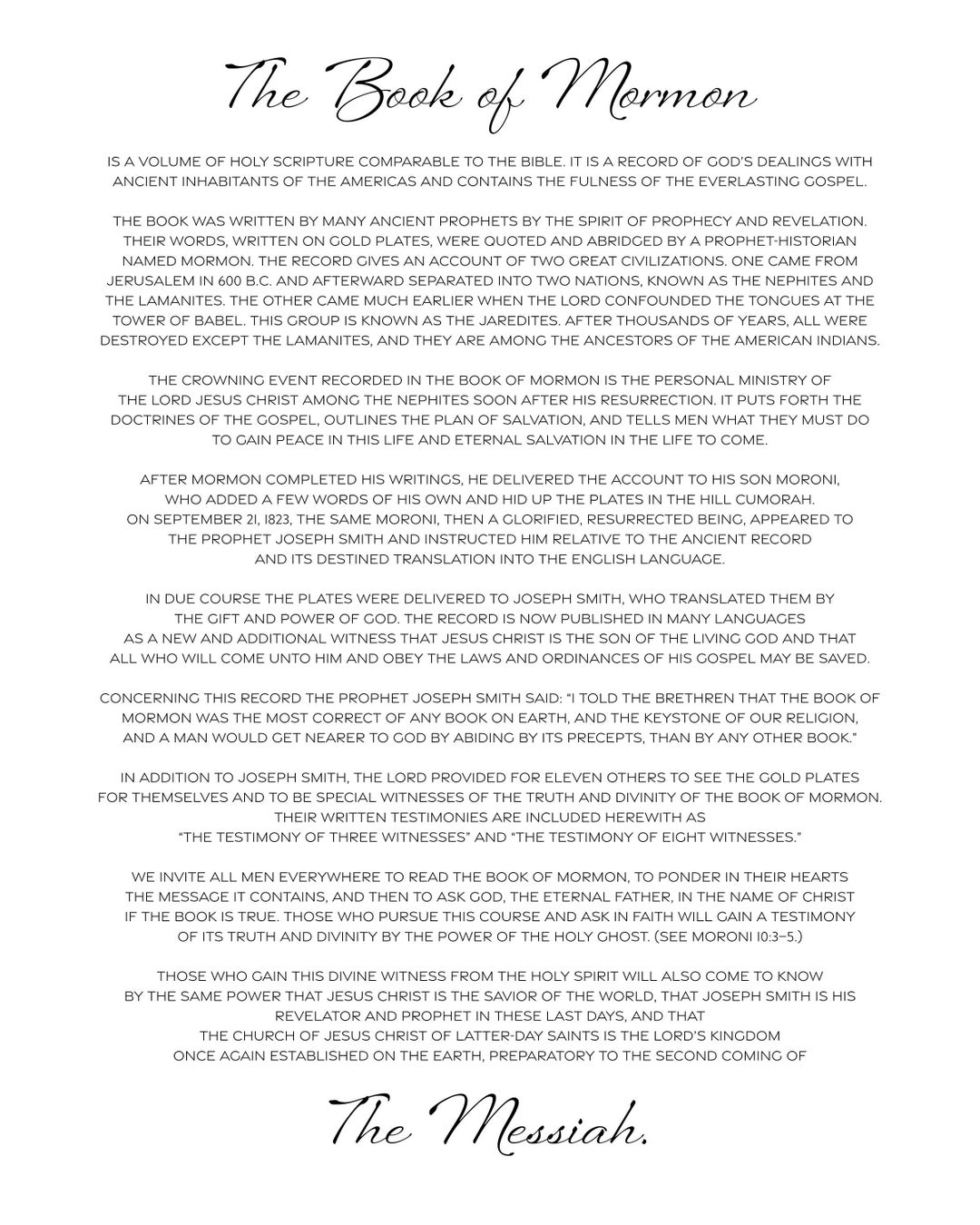 Book of Mormon Printable Poster original Digital Download - Etsy