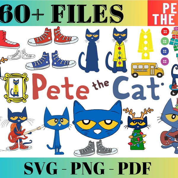 Pete the cat svg , Pete the cat Cricut Vector Bundle , pete the cat Characters DIY , Cut File For Cricut Silhouette , Pete the cat