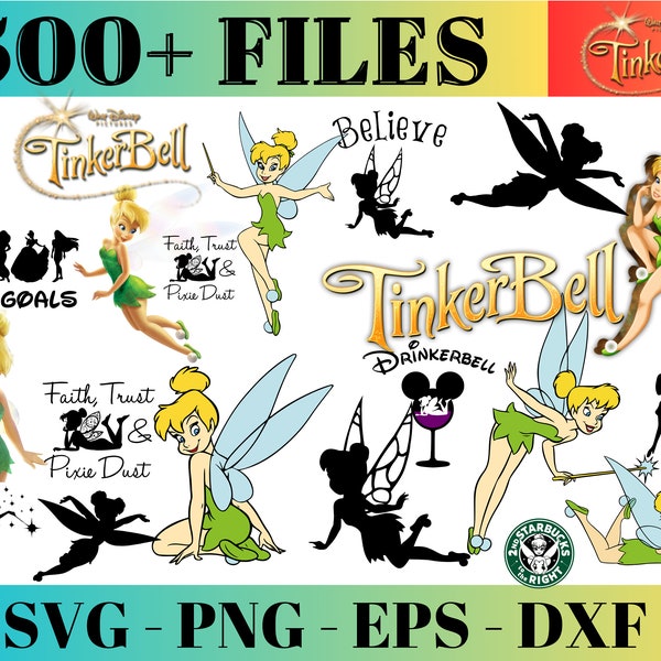 Tinkerbell SVG Bundle,Tinkerbell svg,Tinkerbell png,Tinkerbell flaying svg,Tinkerbell silhouette ,cut files,mug, Tinkerbell DIY