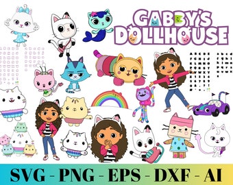 Gabbys Dollhouse SVG Bundle, Gabbys Dollhouse Font Svg, Gabbys Dollhouse Svg Files for Cricut and Silhouette