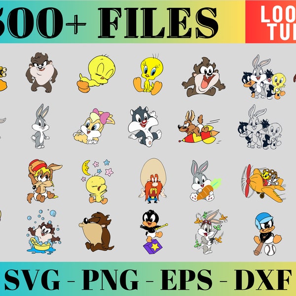 Looney Tunes SVG, Looney Tunes Clipart, layered digital vector file, Looney Tunes for cricut and,Cartoon Bundle Layered,Silhouette