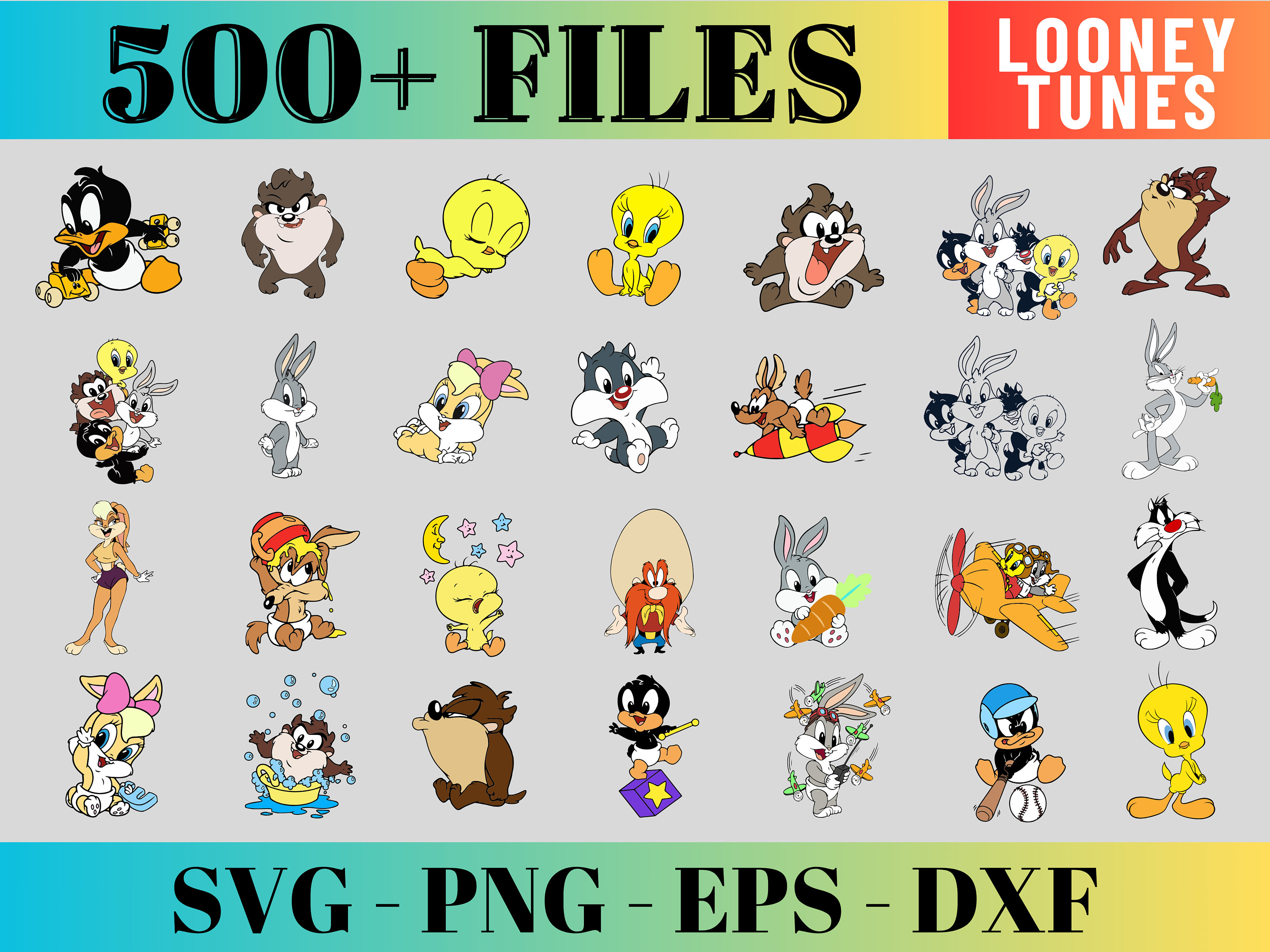 Looney Tunes SVG, Looney Tunes Clipart, Layered Digital Vector File