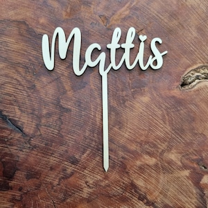 Cake Topper personalisiert aus Holz mit Name Schriftzug Geburtstag Tortenstecker Bild 7