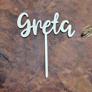 Cake Topper personalisiert aus Holz mit Name Schriftzug Geburtstag Tortenstecker Bild 10