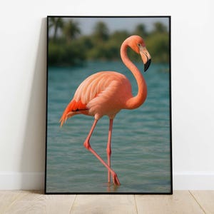 Pink Flamingo Art Flamingo Painting Printable Wall Decor Tropical Wall Art, Bird Wall Art Flamingo Poster Printable Poster Flamingo Wall Art