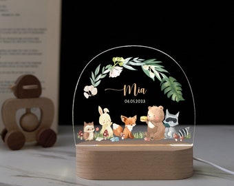 Baby gift birth, Personalized night light for baby, night light baby, cute animal night lamp, baby room decor lamp, Child bedroom light OB54