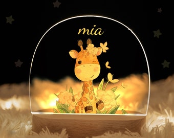 Luminous animal acrylic board creative night light, Customized name night light, Kids room gift, Night lamp gift, Baby night light OB36