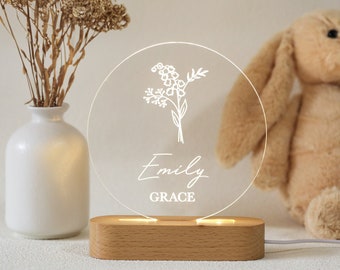 Name Night Light, Mountains Custom Name Light, Custom Night Light Name, Personalized Baby Night Light, Baby Shower Gift, Nursery Decor OF24