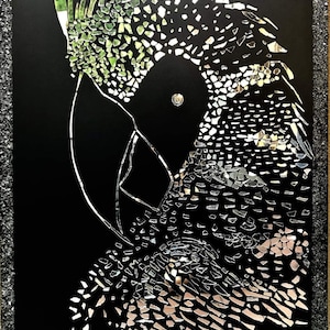 Arte da parede em mosaico, arte da parede pappagallo , decorazione a mosaico specchio, mosaico specchio,decorazione da parete, arte da parete