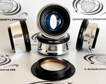 Helios 44-2 KMZ 58mm f/2 Anamorphic Modified Lens, Blue Tint, Oval Bokeh and Flares, Cinematic Lens, M42 Mount, Adapter of Your Choice