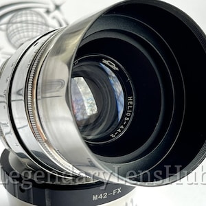 KMZ HELIOS-44-2 2/58 mm lens with M42–Fujifilm (FX) X-mount adapter