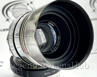 KMZ HELIOS-44-2 2/58 mm lens with M42–Fujifilm (FX) X-mount adapter