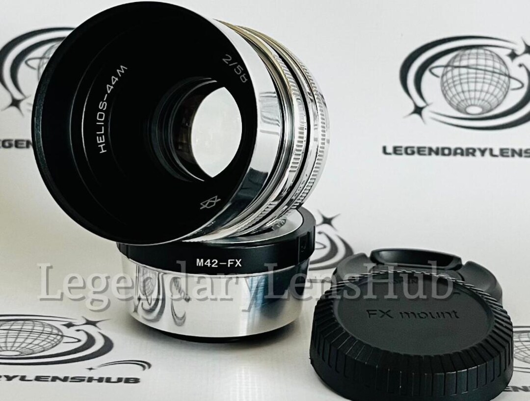 HELIOS-44 M f2/58 mm KMZ レンズと M42–富士フイルム (FX) X マウント
