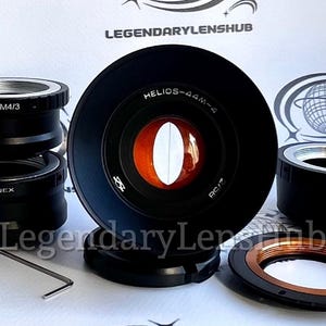 Helios-44 M-4 58 mm f2 アナモルフィック修正レンズ、アンバートーンと楕円ボケ効果を備えた Helios シネマレンズ、お好みのアダプター付き
