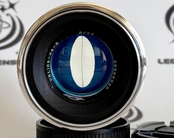 Helios 44-2 KMZ 58mm f/2 Anamorphic Modified Lens, Blue Tint, Oval Bokeh and Flares, Cinematic Lens, M42 Mount